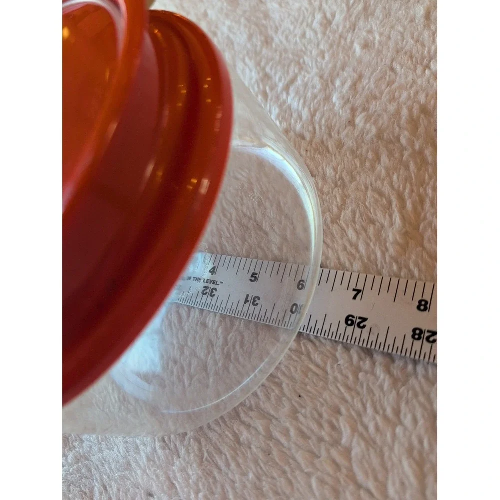 Tupperware 6 1/4 Cup Storage Canisters w/ Seal Tight Orange Push Button Lids GUC